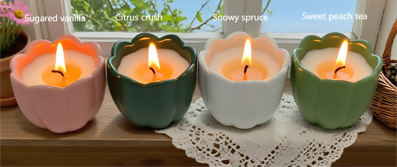 Ceramic Flower Candle